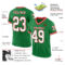 Custom Grass Green White-Red Mesh Authentic Throwback Football Jersey
