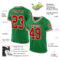 GrassGreen0040-1 Custom Grass Green Red-White Mesh Authentic Throwback Football Jersey