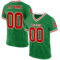GrassGreen0040 Custom Grass Green Red-White Mesh Authentic Throwback Football Jersey