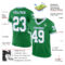 GrassGreen0041-1 Custom Grass Green White-Light Blue Mesh Authentic Throwback Football Jersey