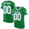 GrassGreen0041 Custom Grass Green White-Light Blue Mesh Authentic Throwback Football Jersey
