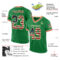 GrassGreen0043-1 Custom Grass Green Vintage USA Flag Cream-Red Mesh Authentic Throwback Football Jersey