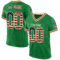 GrassGreen0043 Custom Grass Green Vintage USA Flag Cream-Red Mesh Authentic Throwback Football Jersey