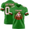 Custom Grass Green White-Red Authentic Football Jersey