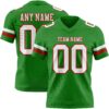 Custom Grass Green White-Red Authentic Football Jersey