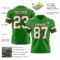 GrassGreen0067-2 Custom Grass Green White-Red Authentic Football Jersey