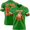 Custom Grass Green Orange-White Authentic Football Jersey