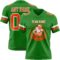 GrassGreen0069-1 Custom Grass Green Orange-White Authentic Football Jersey