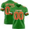Custom Grass Green Orange-White Authentic Football Jersey