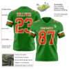 Custom Grass Green Orange-White Authentic Football Jersey