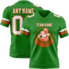 Custom Grass Green White-Orange Authentic Football Jersey