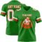 GrassGreen0070-1 Custom Grass Green White-Orange Authentic Football Jersey
