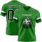 GrassGreen0071-1 Custom Grass Green Black-White Authentic Football Jersey