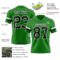GrassGreen0071-2 Custom Grass Green Black-White Authentic Football Jersey