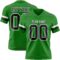 GrassGreen0071 Custom Grass Green Black-White Authentic Football Jersey