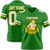 Custom Grass Green White-Gold Authentic Football Jersey
