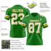 Custom Grass Green White-Gold Authentic Football Jersey
