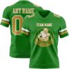 Custom Grass Green Old Gold-White Authentic Football Jersey