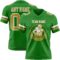 GrassGreen0077-1 Custom Grass Green Old Gold-White Authentic Football Jersey