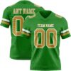 Custom Grass Green Old Gold-White Authentic Football Jersey