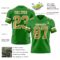 GrassGreen0077-2 Custom Grass Green Old Gold-White Authentic Football Jersey