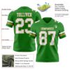 Custom Grass Green White-Old Gold Authentic Football Jersey
