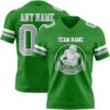 Custom Grass Green Gray-White Authentic Football Jersey