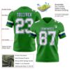 Custom Grass Green White-Royal Authentic Football Jersey