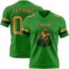 Custom Grass Green Old Gold-Black Authentic Football Jersey