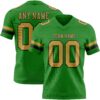 Custom Grass Green Old Gold-Black Authentic Football Jersey