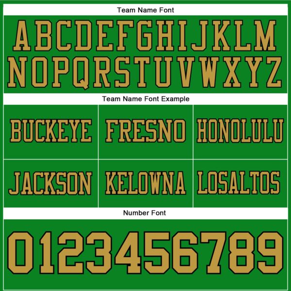 Custom Grass Green Old Gold-Black Authentic Football Jersey