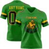 Custom Grass Green Black-Gold Authentic Football Jersey