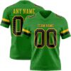 Custom Grass Green Black-Gold Authentic Football Jersey