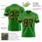 GrassGreen0083-2 Custom Grass Green Black-Gold Authentic Football Jersey