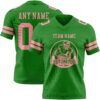 Custom Grass Green Medium Pink Authentic Football Jersey
