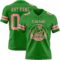 GrassGreen0084-1 Custom Grass Green Medium Pink Authentic Football Jersey