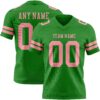 Custom Grass Green Medium Pink Authentic Football Jersey