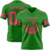 Custom Grass Green Neon Pink Authentic Football Jersey