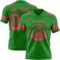 GrassGreen0085-1 Custom Grass Green Neon Pink Authentic Football Jersey