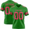 Custom Grass Green Neon Pink Authentic Football Jersey