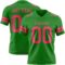 GrassGreen0085 Custom Grass Green Neon Pink Authentic Football Jersey