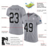 Custom Gray Black-White Mesh Authentic Football Jersey