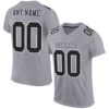 Custom Gray Black-White Mesh Authentic Football Jersey