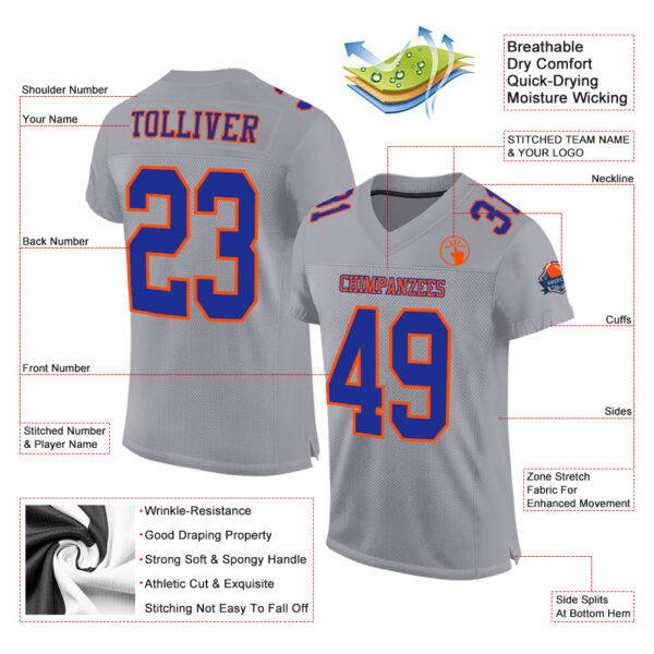 Gray0369-1_c60b9b8d-9147-466b-96cc-b9dd2a854a31 Custom Gray Royal-Orange Mesh Authentic Football Jersey
