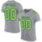 Custom Gray Neon Green-Navy Mesh Authentic Football Jersey
