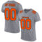 Gray0389 Custom Gray Orange-Black Mesh Authentic Football Jersey