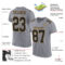 Gray0390-1 Custom Gray Black-Old Gold Mesh Authentic Football Jersey