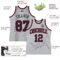 Custom Gray Black Pinstripe Black-Maroon Authentic Basketball Jersey