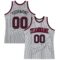 Custom Gray Black Pinstripe Black-Maroon Authentic Basketball Jersey
