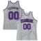 Custom Gray Black Pinstripe Purple Authentic Basketball Jersey